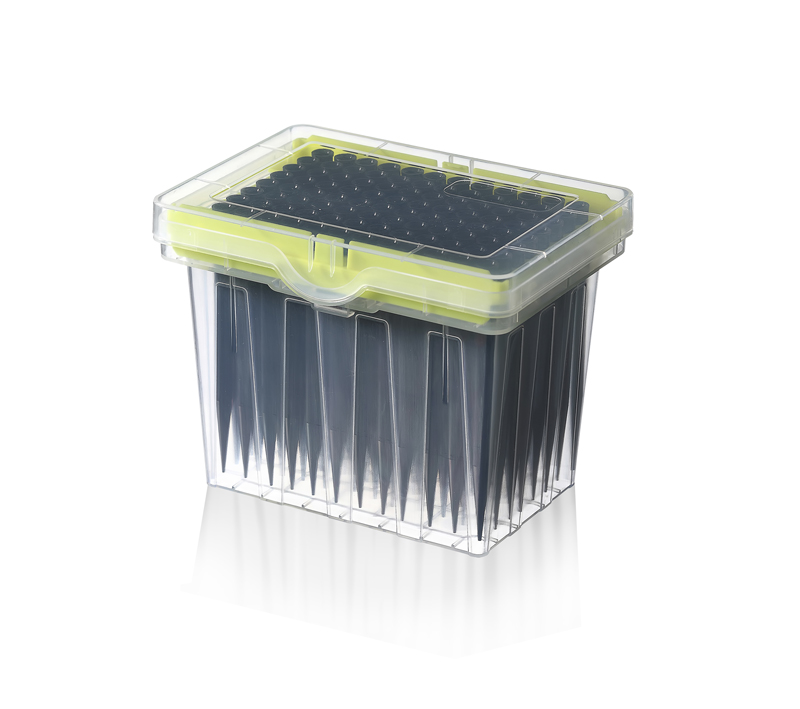 Pipette Tip for Tecan Analyzer, 1000ul, Black,Conductive,with Filter, Rack Packed, Length:95.50mm