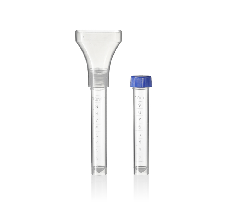10ml Tube + Saliva Collector, with Flat Cap 